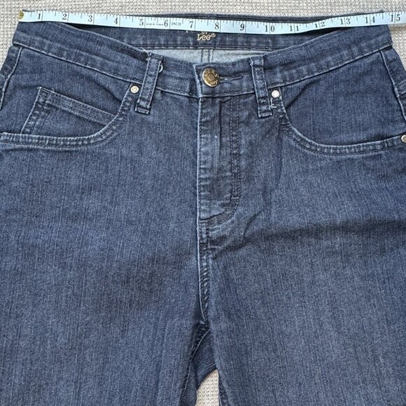 Riders By Lee Womens Blue Denim Capri Jeans Size 8 Medium Pockets Cotton Blend - Picture 7 of 13